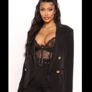 Fashion Nova Make it Official Blazer and Pant Suit Set
